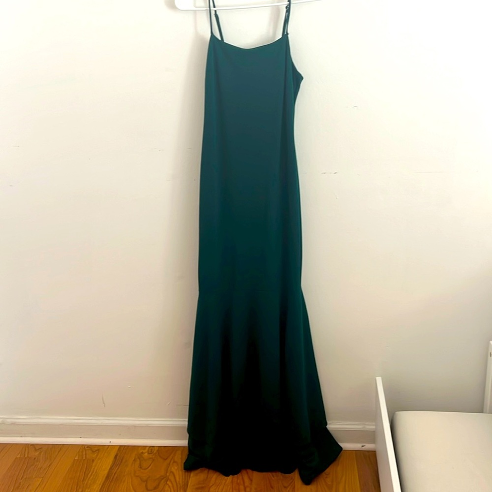 Lulus Tier and There Hunter Green Tiered Trumpet Hem Maxi Dress - S